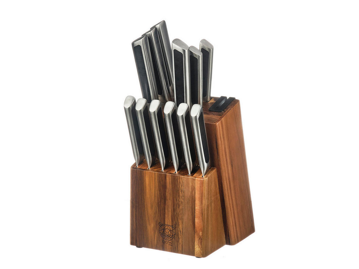KÜCHENMESSERBLOCK und Steakmesser Loki Loviisa - 14er-Set - Silberfarben, Metall (1cm) - Björn