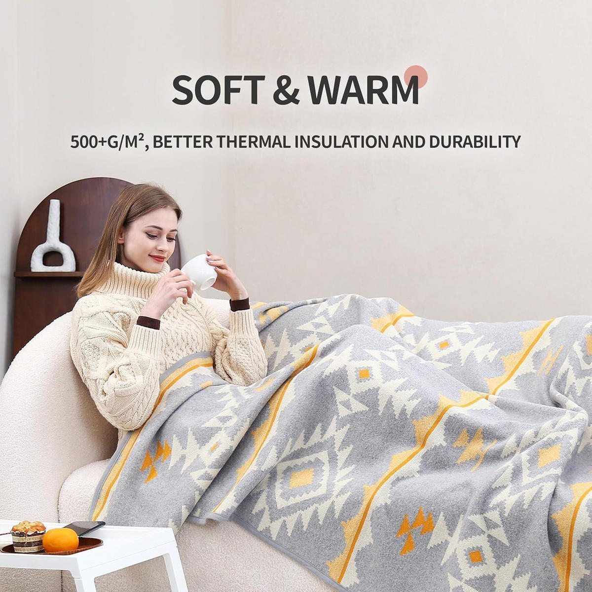 WOLLDECKE Merinowolle 160 x 220 cm - Multicolor, Textil (160/220cm)