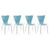BESUCHERSTUHL 4er Set Holz Hellblau - Hellblau, Holz/Metall (45/85/49cm) - CLP