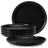 TELLER-SET VICTO 6-tlg Dessertteller, matt schwarz - Schwarz, Keramik (20/2/20cm) - KONSIMO®
