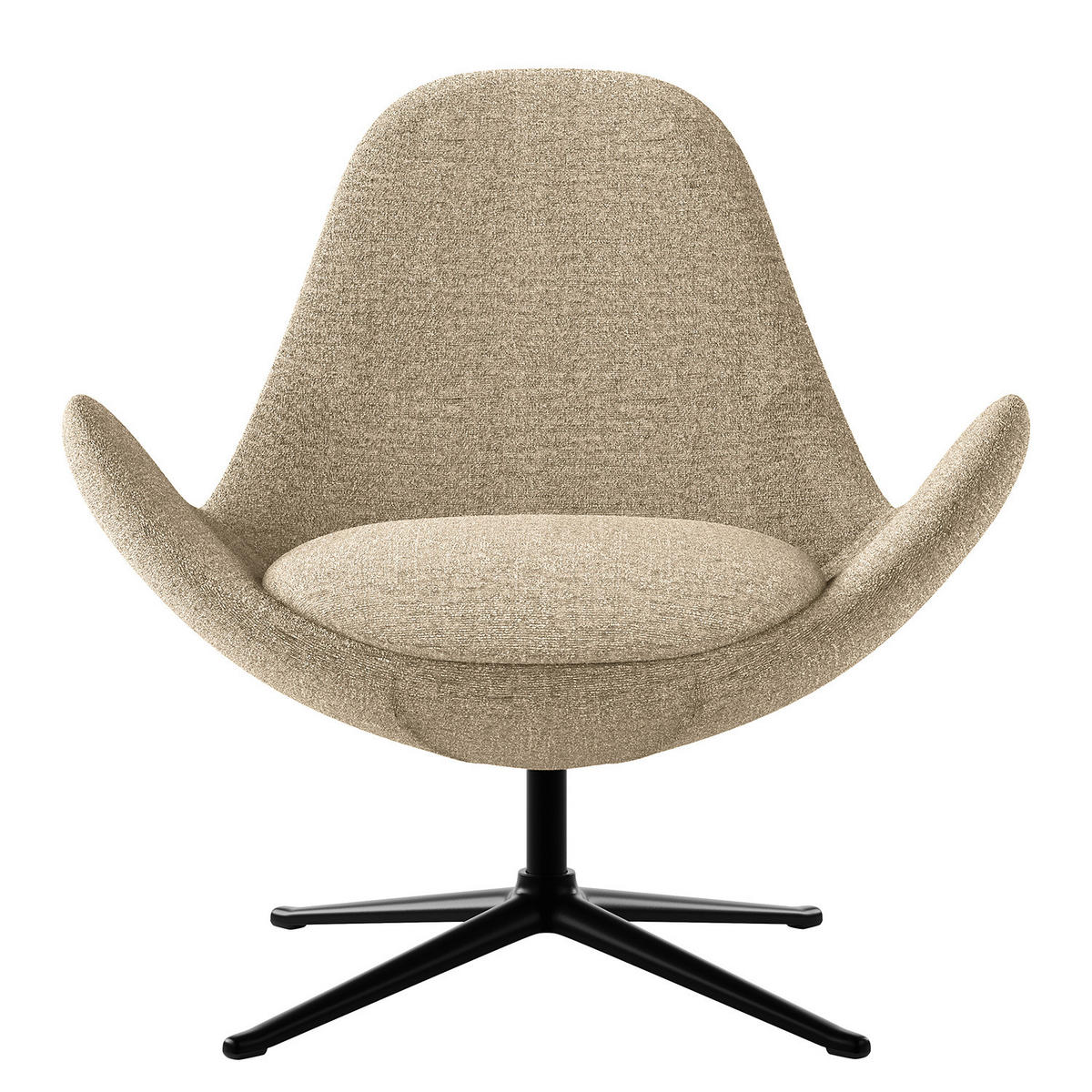 SESSEL - Taupe/Schwarz, Textil/Metall (87/90/82cm) - home24