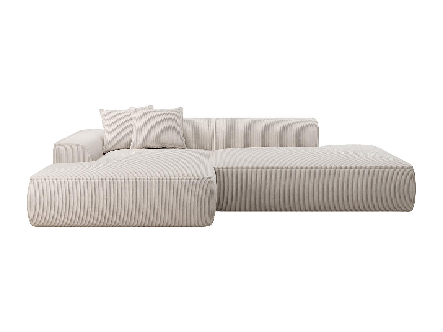 SOFA ohne Schlafmöglichkeit - 5 Personen - Samt, Stoff - Beige - Beige, Textil (305/70/156cm) - Vente-Unique
