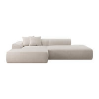 SOFA ohne Schlafmöglichkeit - 5 Personen - Samt, Stoff - Beige - Beige, Textil (305/70/156cm) - Vente-Unique