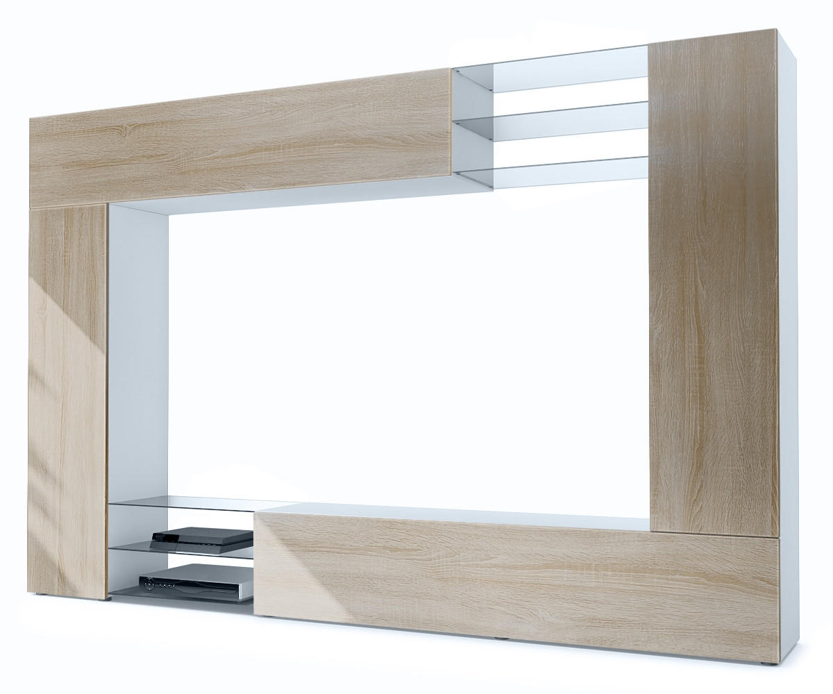 Vladon Wohnwand Eiche San Remo 262x182.5x39 cm