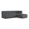 ECKSOFA Beidseitig Strukturstoff Stoff Grau - Schwarz/Graphitfarben, Kunststoff/Textil (258/178cm) - Makamii