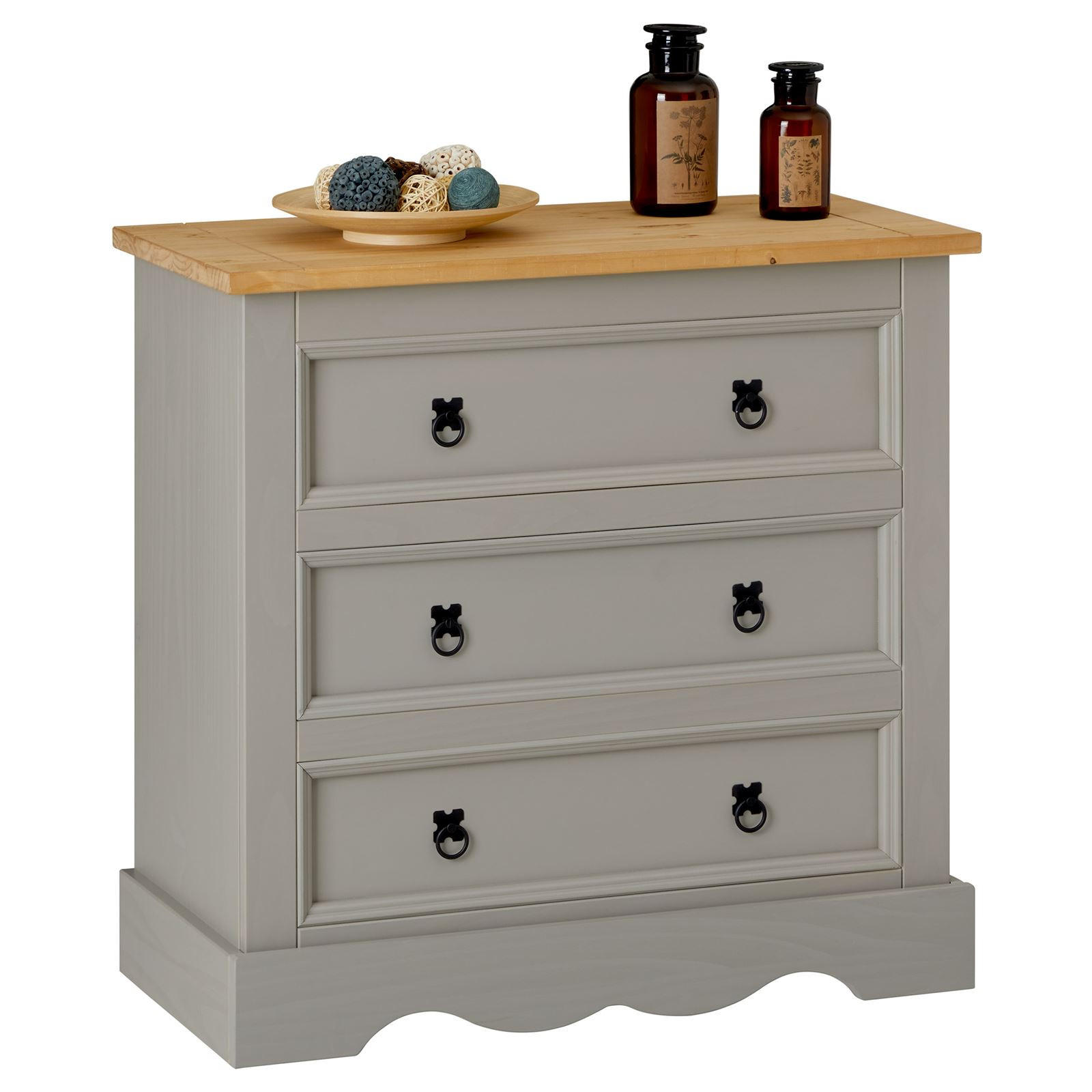 KOMMODE TEQUILA - Braun/Grau, Holz (88/86/44cm) - IDIMEX