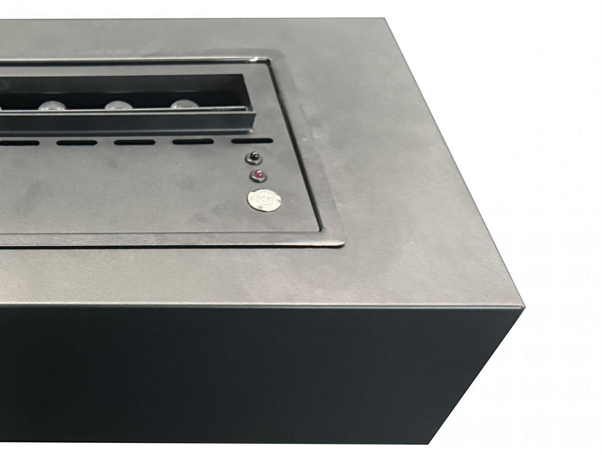 WASSERKAMIN zur Dekoration Schwarz Tischmodell inklusive 1.5 L Tank - Schwarz, Metall (51/26/15cm) - Purline