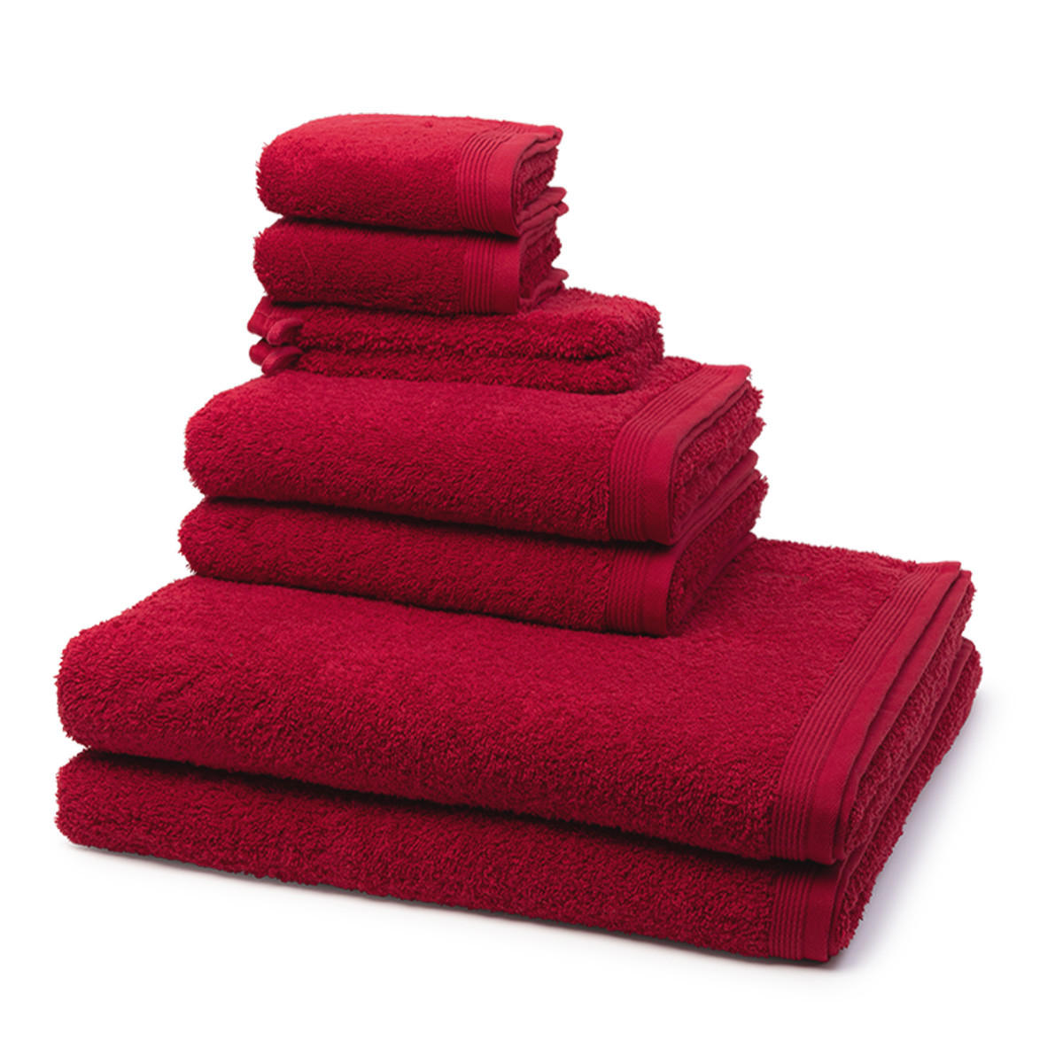 FROTTIERSET Superwuschel 8-teilig - Rot, Textil (50/100cm) - MÖVE
