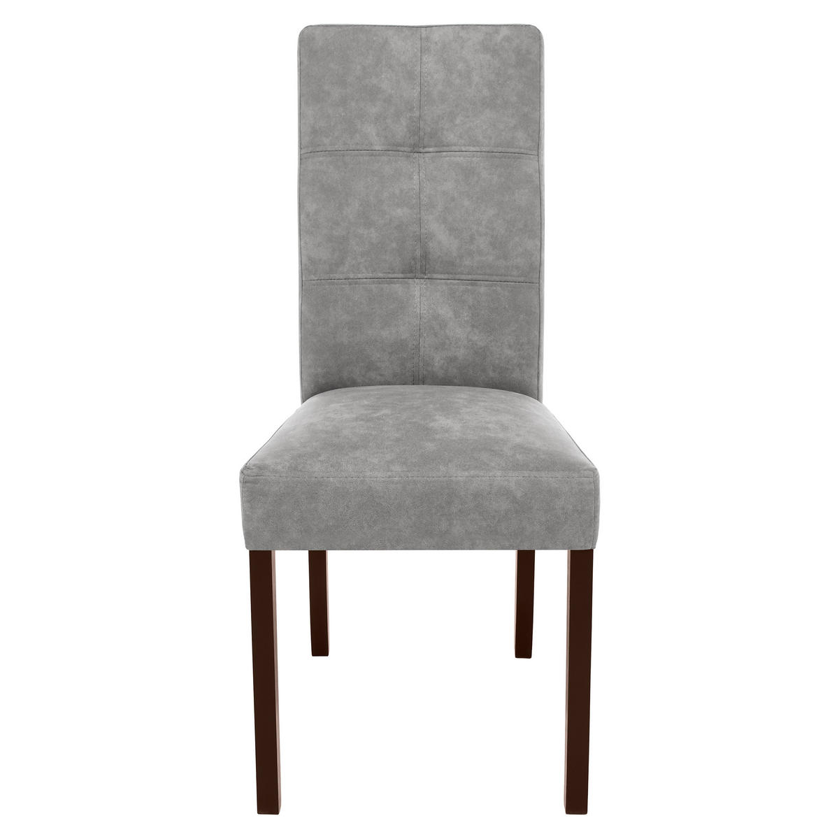 STUHL Solis mit wengefarbenen Holzbeinen, Polsterstuhl, Hellgrau - Wengefarben/Hellgrau, Holz (45/100/42cm) - Beautysofa