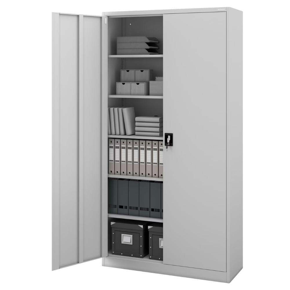 AKTENSCHRANK abschließbar KADO Flügeltüren 220x115x40cm Grau - Grau, Metall (115/220/40cm) - DELUKE