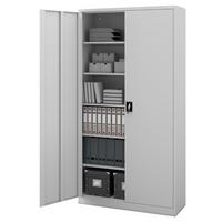 AKTENSCHRANK abschließbar KADO Flügeltüren 220x115x40cm Grau - Grau, Metall (115/220/40cm) - DELUKE