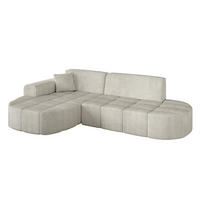 ECKSOFA Ottomane Links LIVO-L1 - 252x173x79,5 cm Creme - Hellgrau/Creme, Holzwerkstoff/Textil (252/173cm) - ALTDECOR