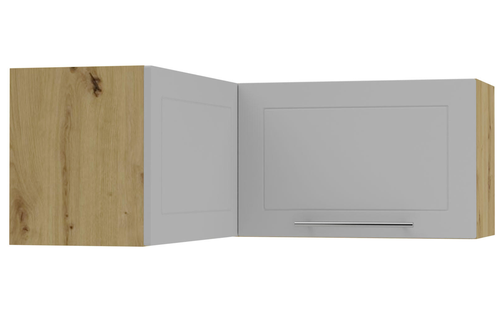 ECKHÄNGESCHRANK Kvantum W14/90/36 Dust Grey Matt / Eiche Artisan Matt 90 / 90 / 36cm - Eiche Artisan/Grau, Holz/Holzwerkstoff (90/36/90cm) - Feldmann-Wohnen