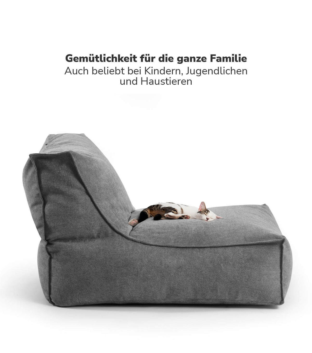 SITZSACK Der Gelassene - Anthrazit, Textil (60/65/95cm) - Mokebo