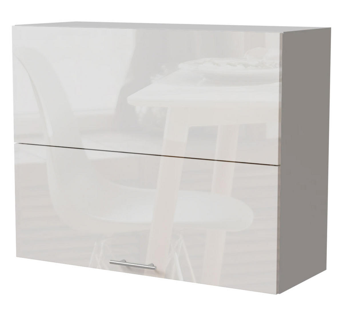 KÜCHENHÄNGESCHRANK Essen W8B/90-AV Weiß Hochglanz / Weiß Matt 90 / 32,5 / 72cm - Weiß Hochglanz/Weiß, Holz/Holzwerkstoff (90/72/32.5cm) - Feldmann-Wohnen