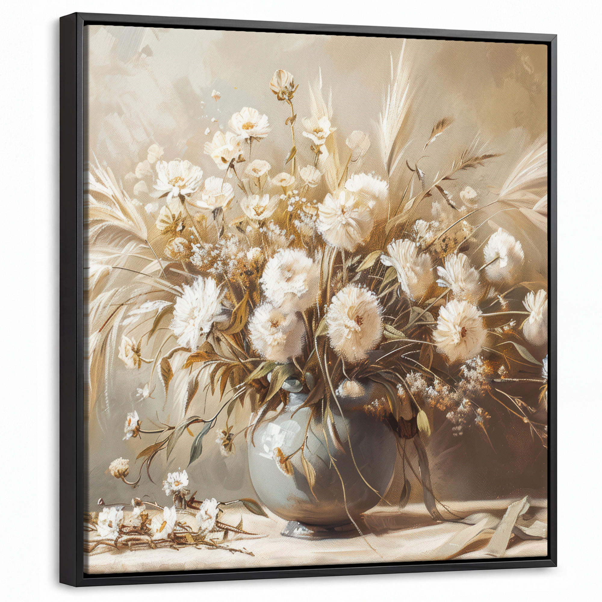 MuchoWow Leinwand Creme 50x50 cm