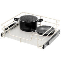 TELESKOPSCHUBLADE 60 cm Breite, mit Einlegeboden, Küchenschublade, cremeweiß - Creme, Metall (57/14/44cm) - bremermann