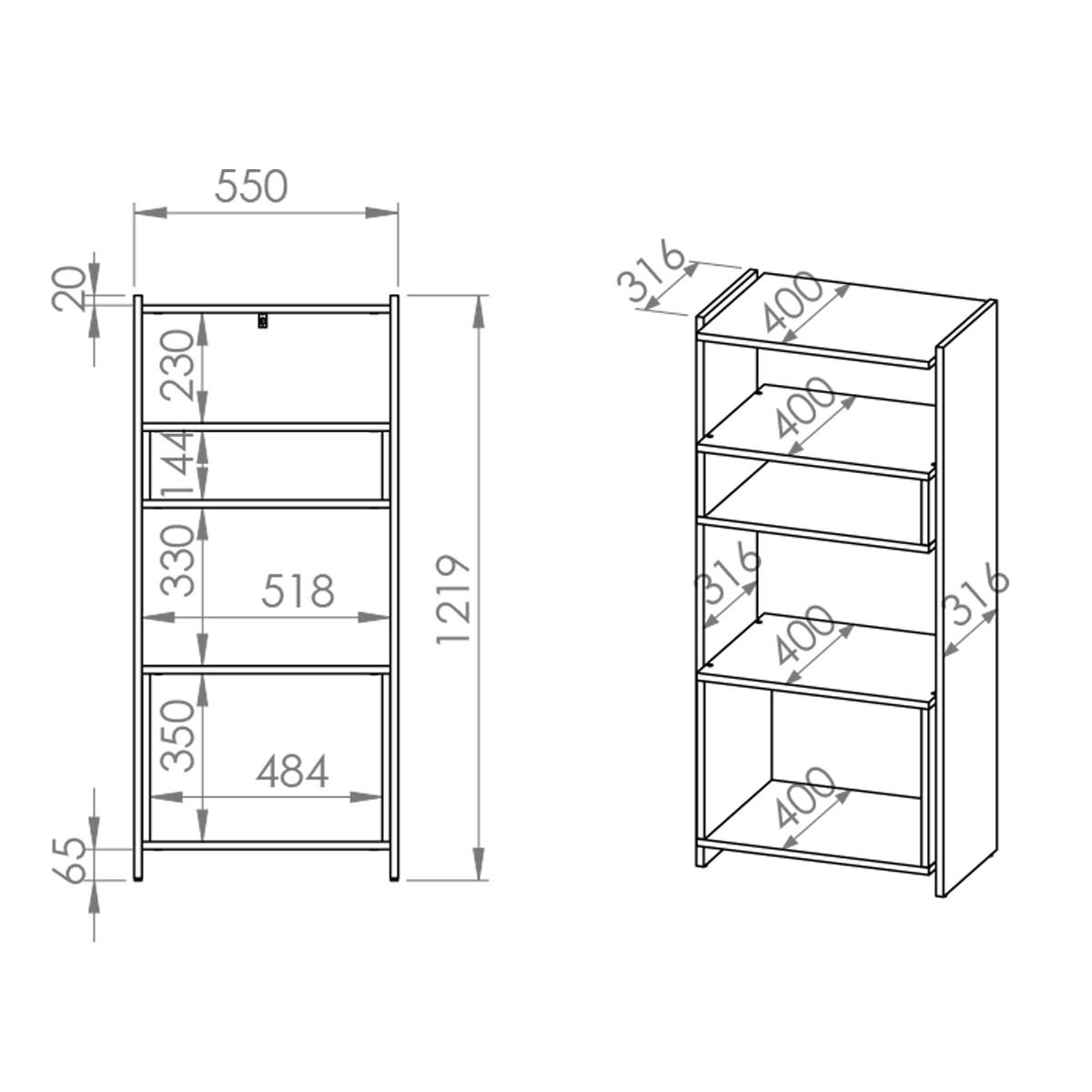 BÜCHERREGAL Tara Holz - Braun, Holzwerkstoff (55/122/40cm) - Petits-meubles