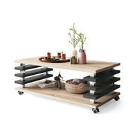 COUCHTISCH rechteckig Sonoma Eiche - Anthrazit matt Ablage Rollen - Anthrazit/Sonoma Eiche, Holzwerkstoff (60/120/45cm) - designimpex