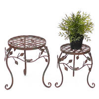 BLUMENHOCKER 2er Set Metall Braun 25-30 cm - Braun, Metall (30/30/30cm) - DanDiBo