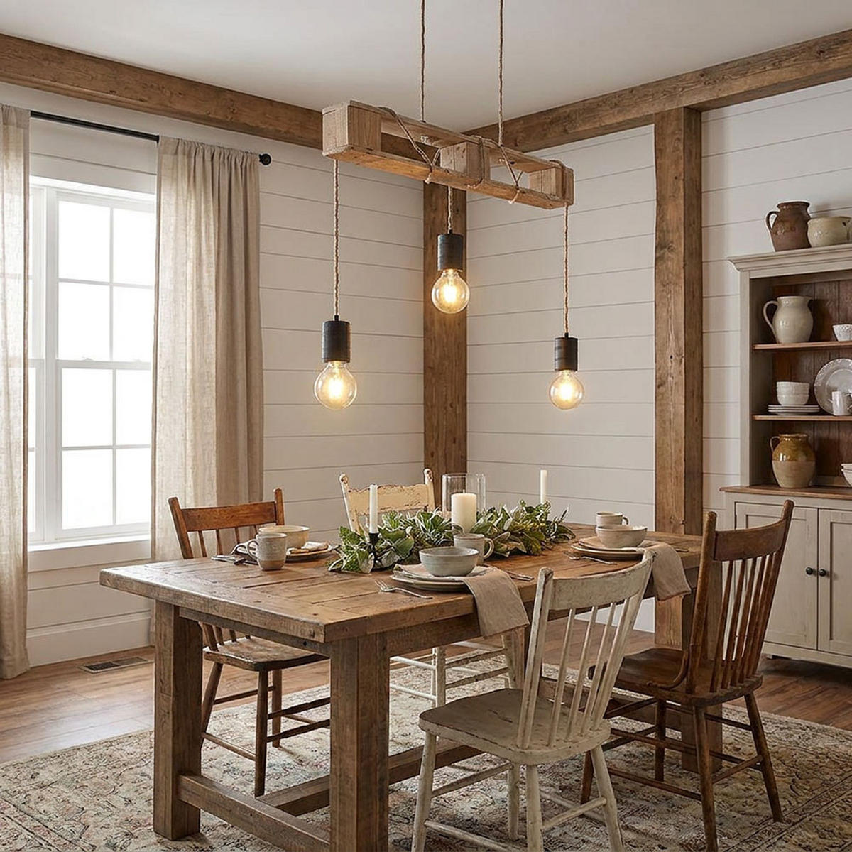 HÄNGELEUCHTE JOELLE, Metall, Schwarz, höhenverstellbar - Schwarz, Holz (83/10/120cm) - Globo Lighting