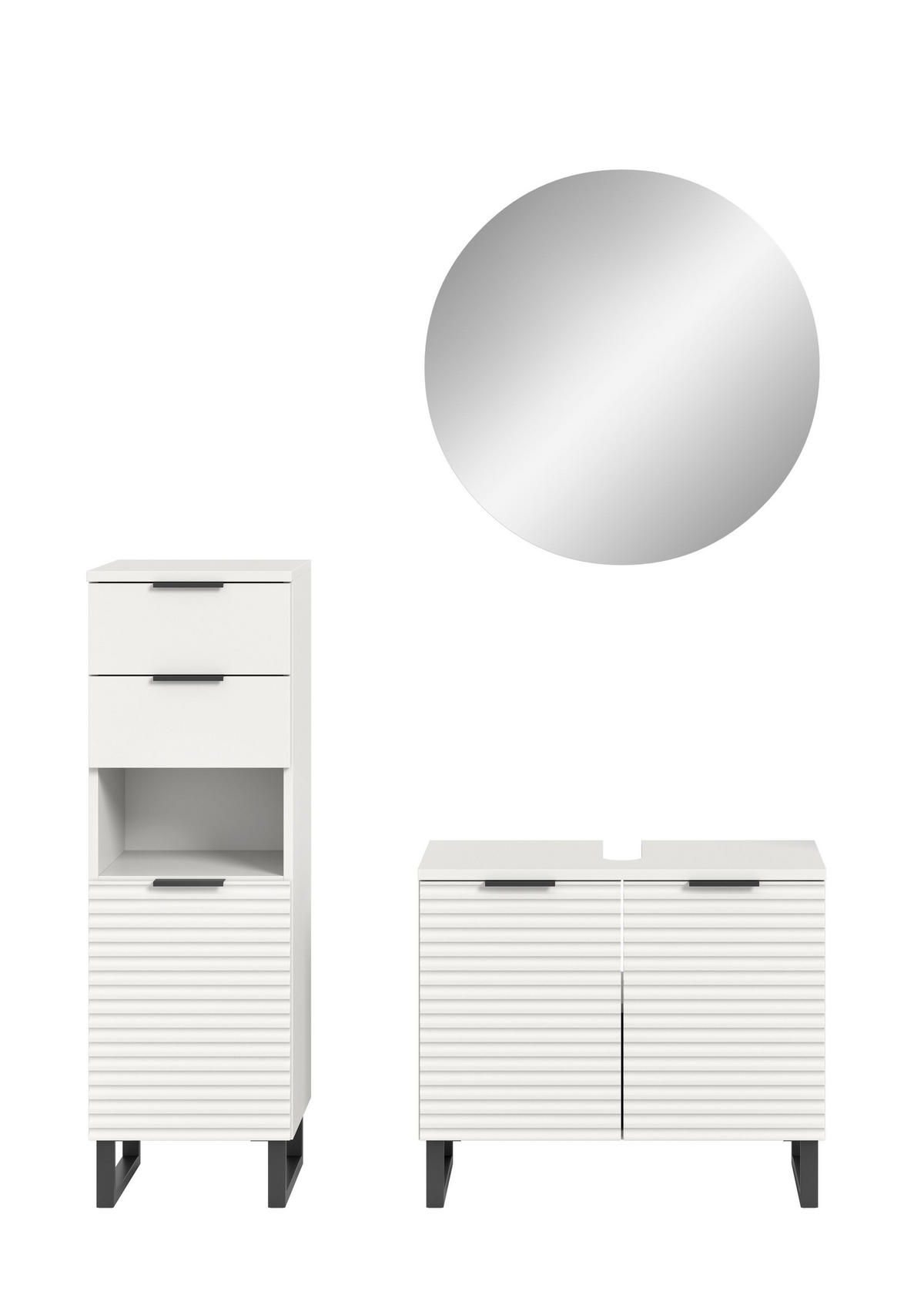 BADKOMBINATION Bad Set Riff (B/H/T: 120x193x34 cm) Weiß 3tlg. - Weiß, Holzwerkstoff (120/193/34cm)