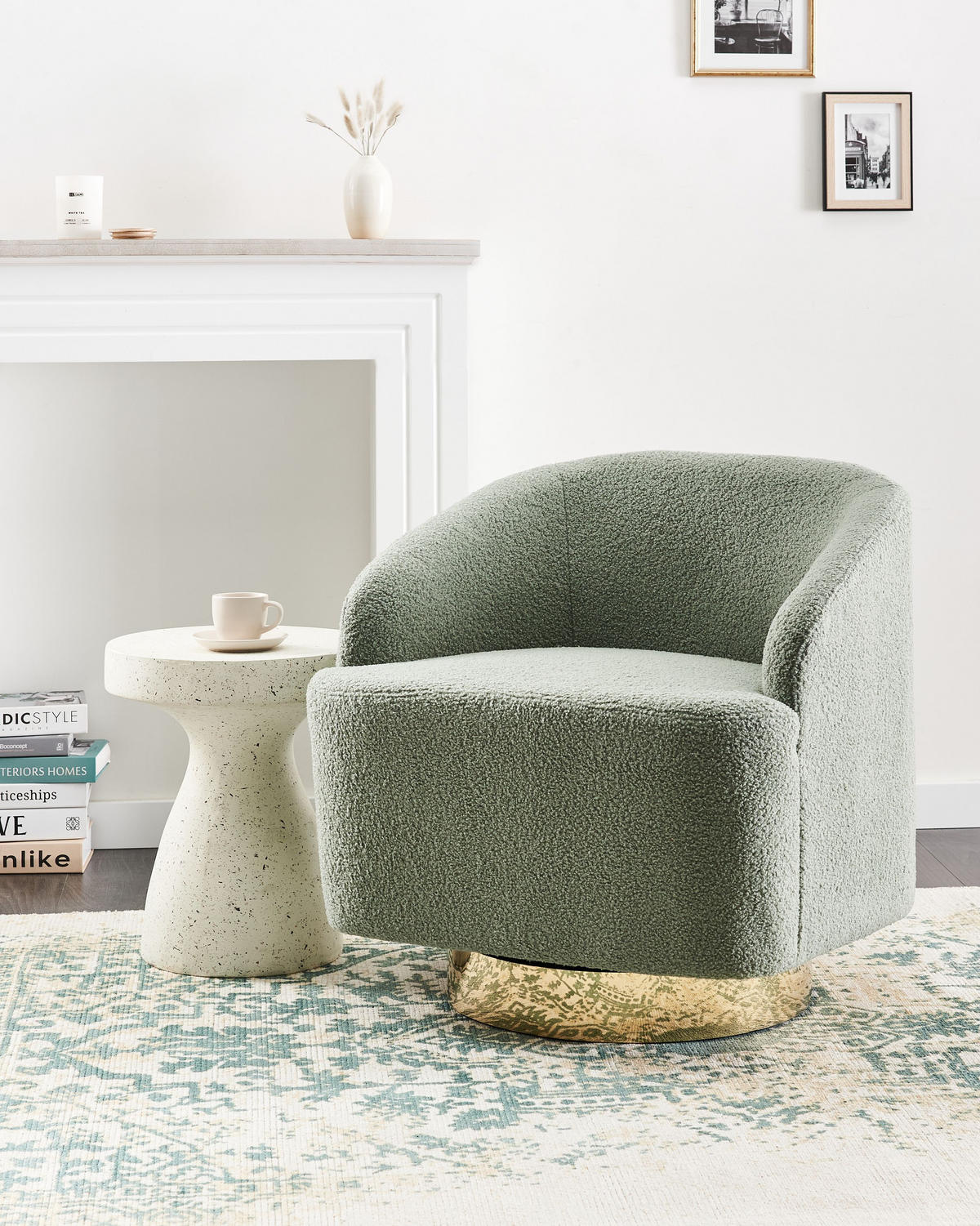 SESSEL Hellgrün Lavik - Goldfarben/Hellgrün, Textil (73/71/70cm) - Beliani