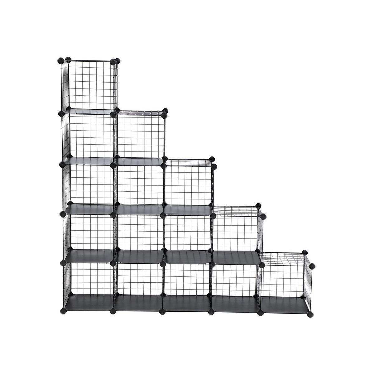 STECKREGAL REGALSYSTEM - Schwarz, Kunststoff (31/123/123cm) - Hansiro