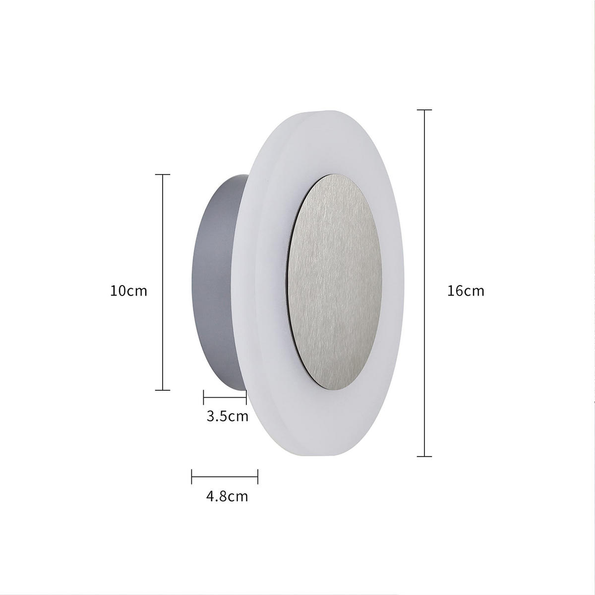 LED-WANDLEUCHTE Glimmering 16/16/4.8 cm - Schwarz, Metall (16/4.8/16cm) - ZMH