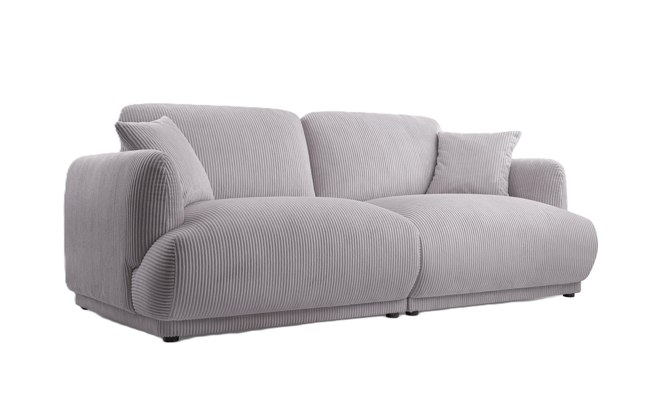 2-SITZER-SOFA Locco Grau, Zweisitzer Sofa - Grau, Holzwerkstoff (206/83/102cm) - Bettso
