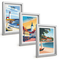 BILDER SET 3er Set - 20x30 cm Silberner Rahmen - Stadtansichten Ustka Tarnów Sopot - Silberfarben, Kunststoff (20/30cm) - TULUP