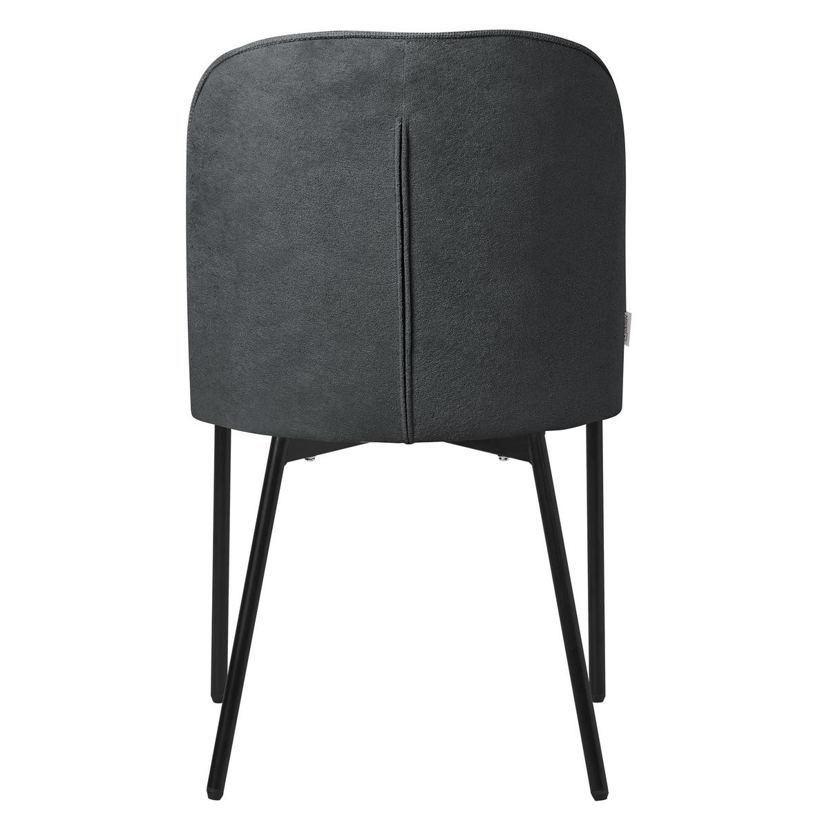 ESSZIMMERSTUHL 4er Set Anthrazit aus Polyester - Anthrazit/Schwarz, Textil/Metall (50/83/63cm) - ML-DESIGN