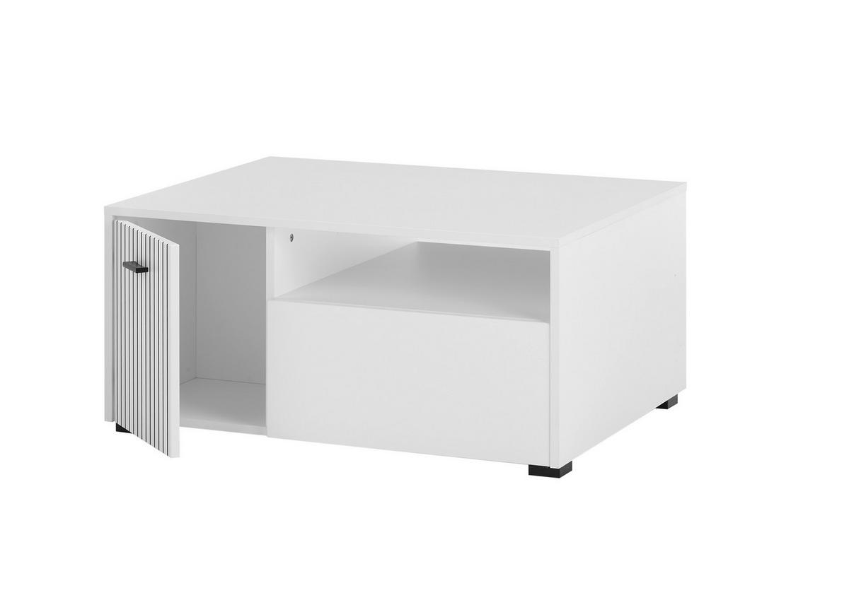 COUCHTISCH M17 Weiß Matt & Schwarz 90/43/70 cm - Weiß, Holzwerkstoff (70/90/43cm) - Livojo