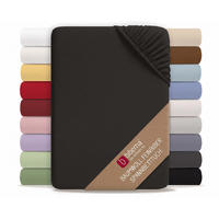 SPANNBETTTUCH Premium Biber schwarz, 90x190 cm - 100x200 cm - Schwarz, Textil (100/200cm) - biberna