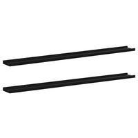 WANDREGALSET 4-teilig 115/9/3 cm aus MDF Schwarz Max. Belastbarkeit 5 KG - Schwarz, Holzwerkstoff (115/3/9cm) - vidaXL