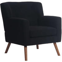 SESSEL Cord Schwarz - Schwarz/Braun, Holz/Textil (72/80/74cm) - CLP