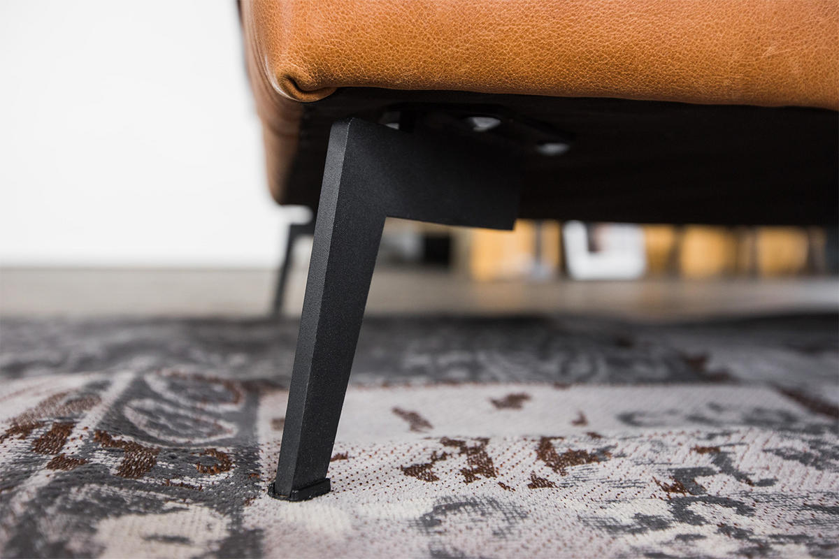 ECKSOFA BLOOM Braun Leder - Dunkelbraun/Schwarz, Leder (276/177cm) - KAWOLA