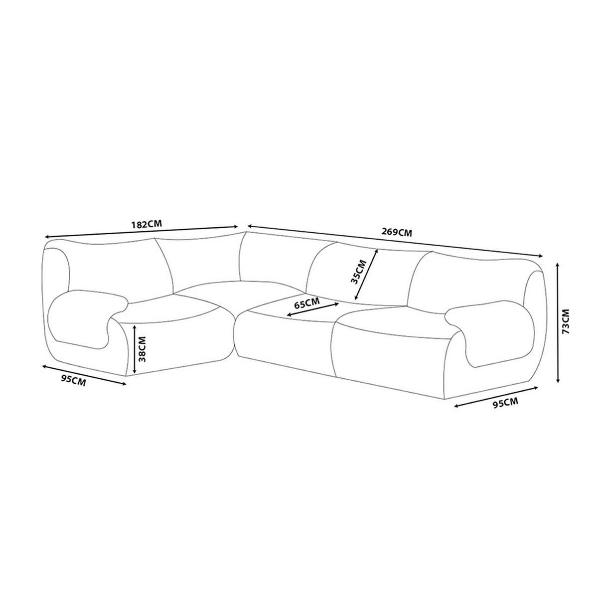 ECKSOFA Bouclé-Stoff Terrakotta-Rot - Terracotta, Textil (269/182cm) - MILYsofa