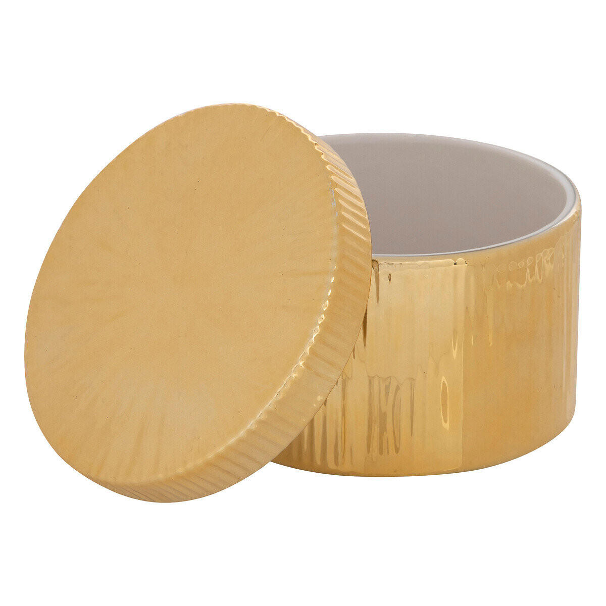 KERAMIKDOSE Ø 12,5 cm - Goldfarben, Keramik (12.5/9/12.5cm) - Atmosphera Createur d´interieur
