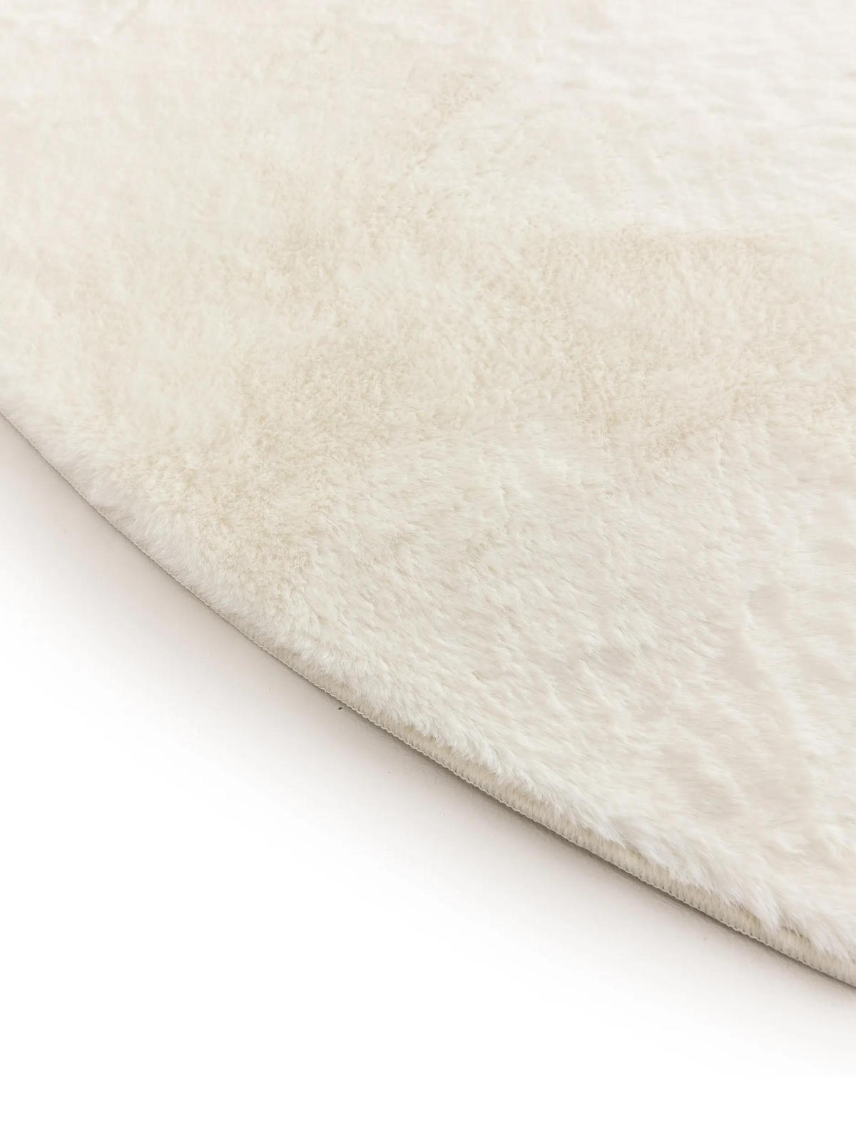 KUNSTFELL-TEPPICH Furry Cream ø 80 cm rund - Creme, Kunststoff (80/80cm) - benuta