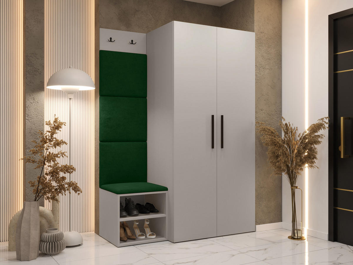 GARDEROBEN-SET Medi IV - Kaschmir/Schwarz, Holzwerkstoff/Kunststoff (80/191/50cm) - MIRJAN24