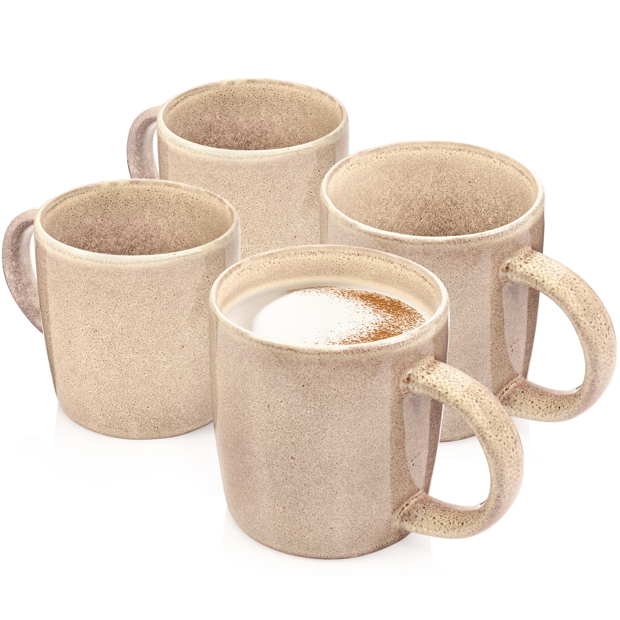 KAFFEEBECHER SET KAIRO MOCHA - 4 teilig aus Steingut - Beige, Keramik (0.4L) - Sänger
