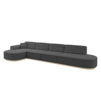 ECKSOFA Ottomane Links MARI-L3-v1 - 413x171x83 cm Grau Bouclé - Grau, Holzwerkstoff/Textil (413/171cm) - ALTDECOR