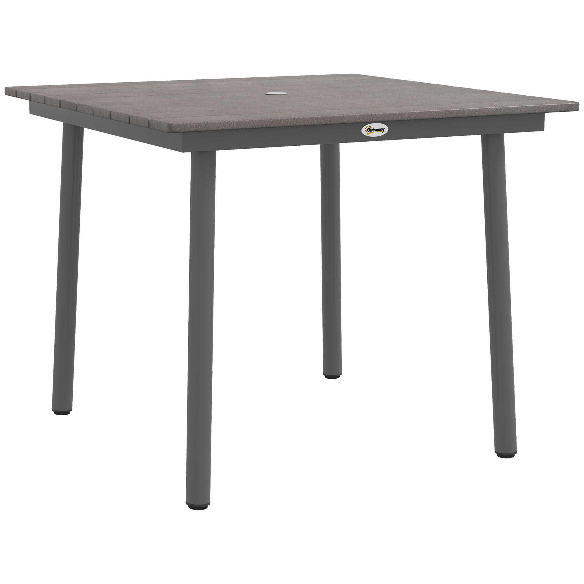 GARTENTISCH, Dunkelgrau, Aluminium - Dunkelgrau, Kunststoff/Metall (90/90/75cm) - Outsunny