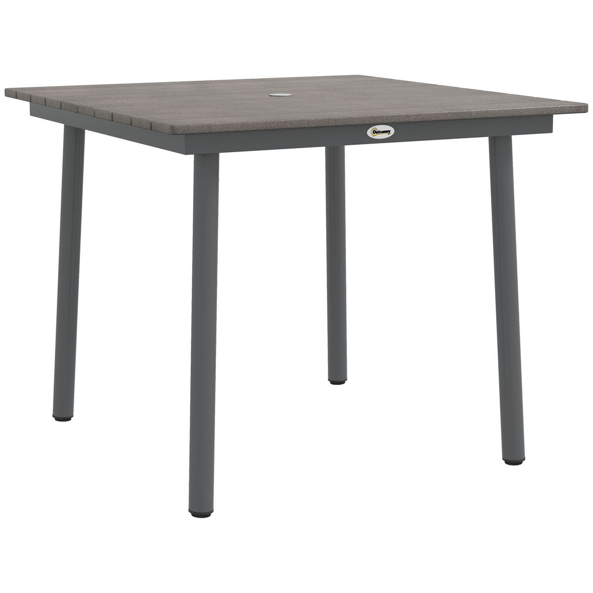 GARTENTISCH, Dunkelgrau, Aluminium - Dunkelgrau, Kunststoff/Metall (90/90/75cm) - Outsunny