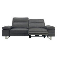 3-SITZER Sofa Virage Echtleder mit 1 x Relaxfunktion Anthrazit - Anthrazit, Leder/Metall (212/75/109cm)