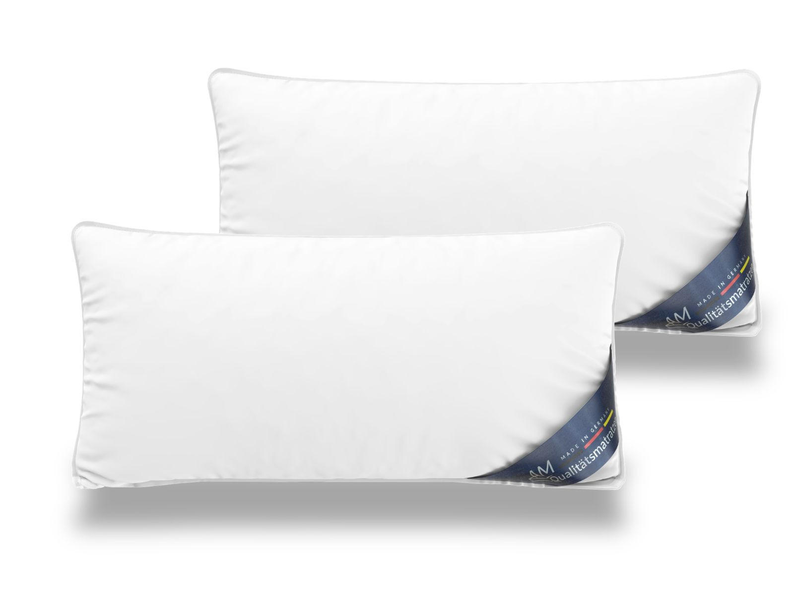 DAUNENKISSEN 45x70 2er Set im 3-Kammer-System Made in Germany & DOWNPASS Zertfiziert - Weiß, Textil (45/70cm) - AM Qualitätsmatratzen