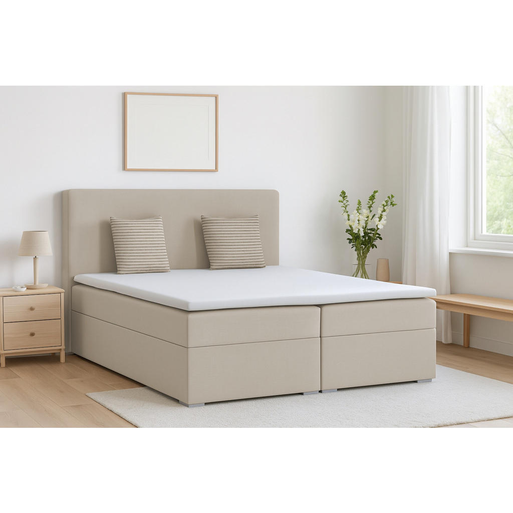 Thumbnail - Deine Möbel 24 Boxbett, Beige, Textil, H4, 180x200 cm, Schlafzimmer, Betten, Boxspringbetten