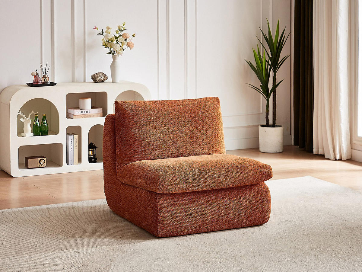 SESSEL mit gerader Rückenlehne - 1 Person - Stoff - Terracotta - - Terracotta, Textil (84/78/104cm) - Vente-Unique