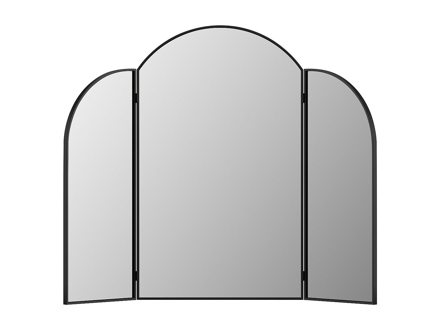 FRISEURSPIEGELS - Metall - 85 x 70,5 cm - Schwarz - QIANA - Schwarz, Metall (85/70.5/1.5cm) - Vente-Unique